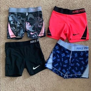 Nike Pro Shorts- set of 4